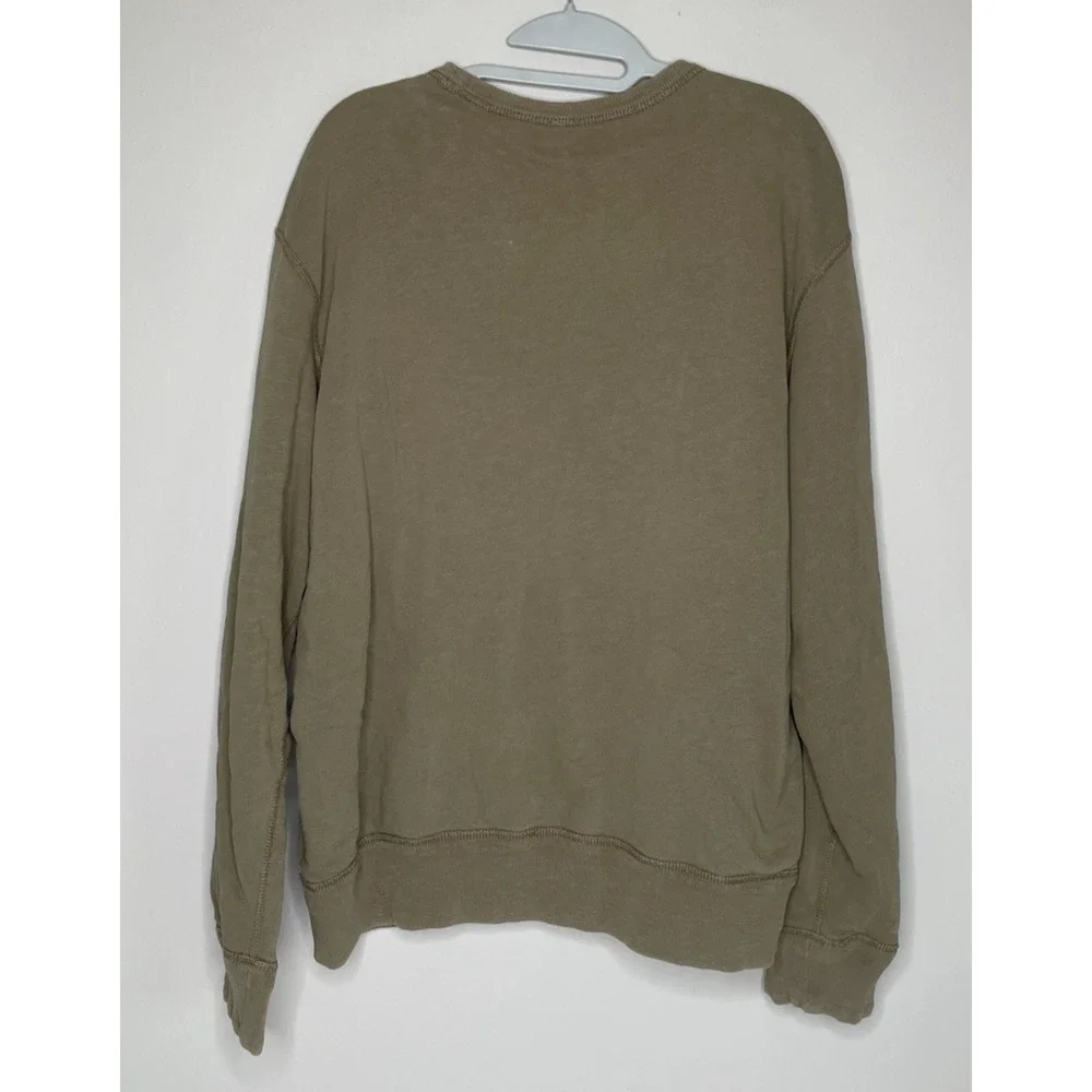 Polo Ralph Lauren Sportsman Sweatshirt Men's XL Army Green Thermal Lined Crewnec